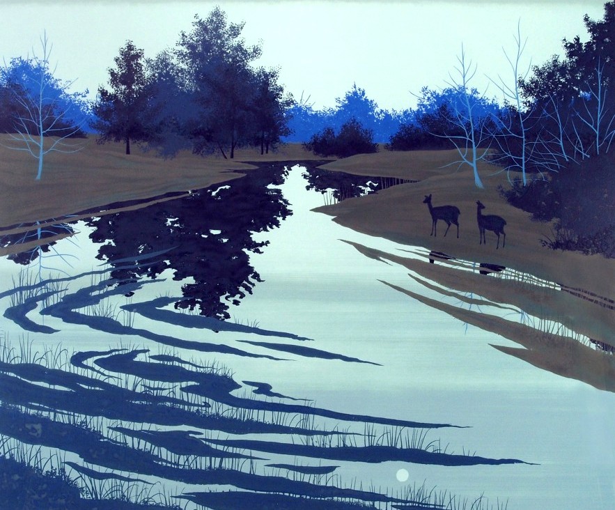 千住博の絵画作品　タイトルは、雨後の朝